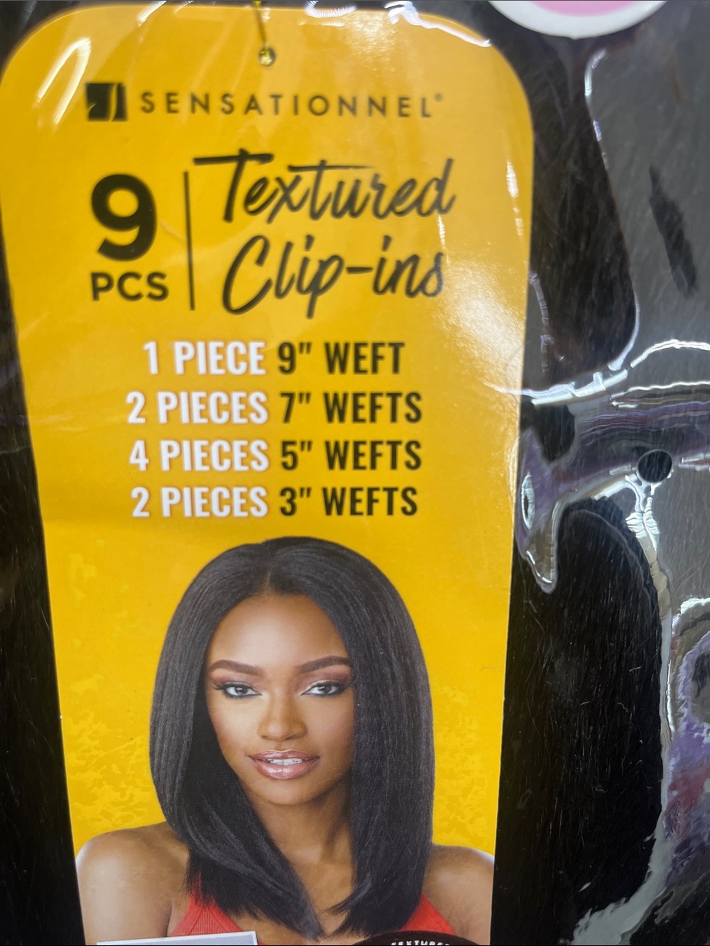 Textured Clip-In Hair Extensions - Black - Premium Fiber - Picture 2 of 5